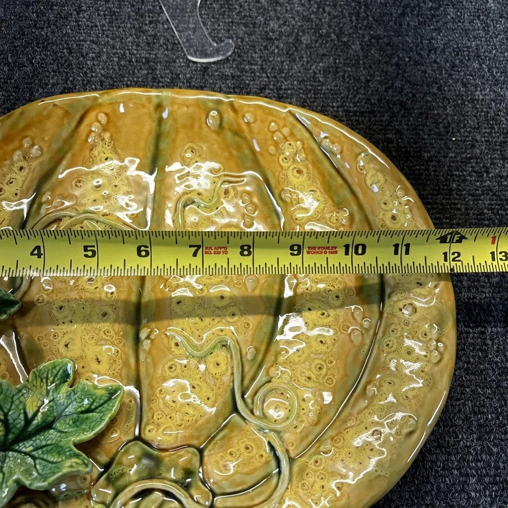 3D Pumpkin Serving Platter~Leaves/Vines/Small Gourds~12